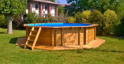 piscina fuori terra in legno modello new island 537